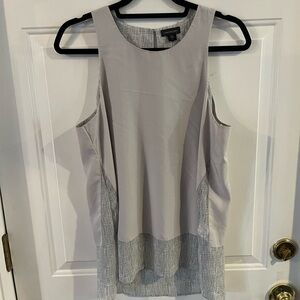 Calvin Klein Jeans Gray and White Top Medium